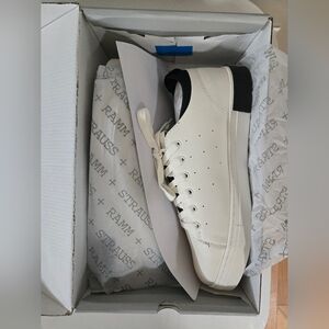 Strauss + Ramm Men's White Sneakers, 10.5M